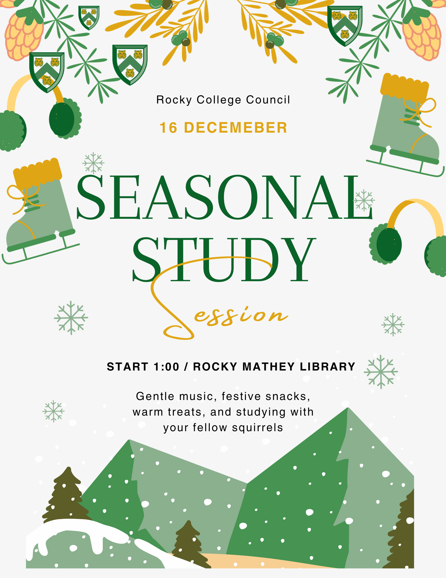 Blue White Winter Festival Flyer