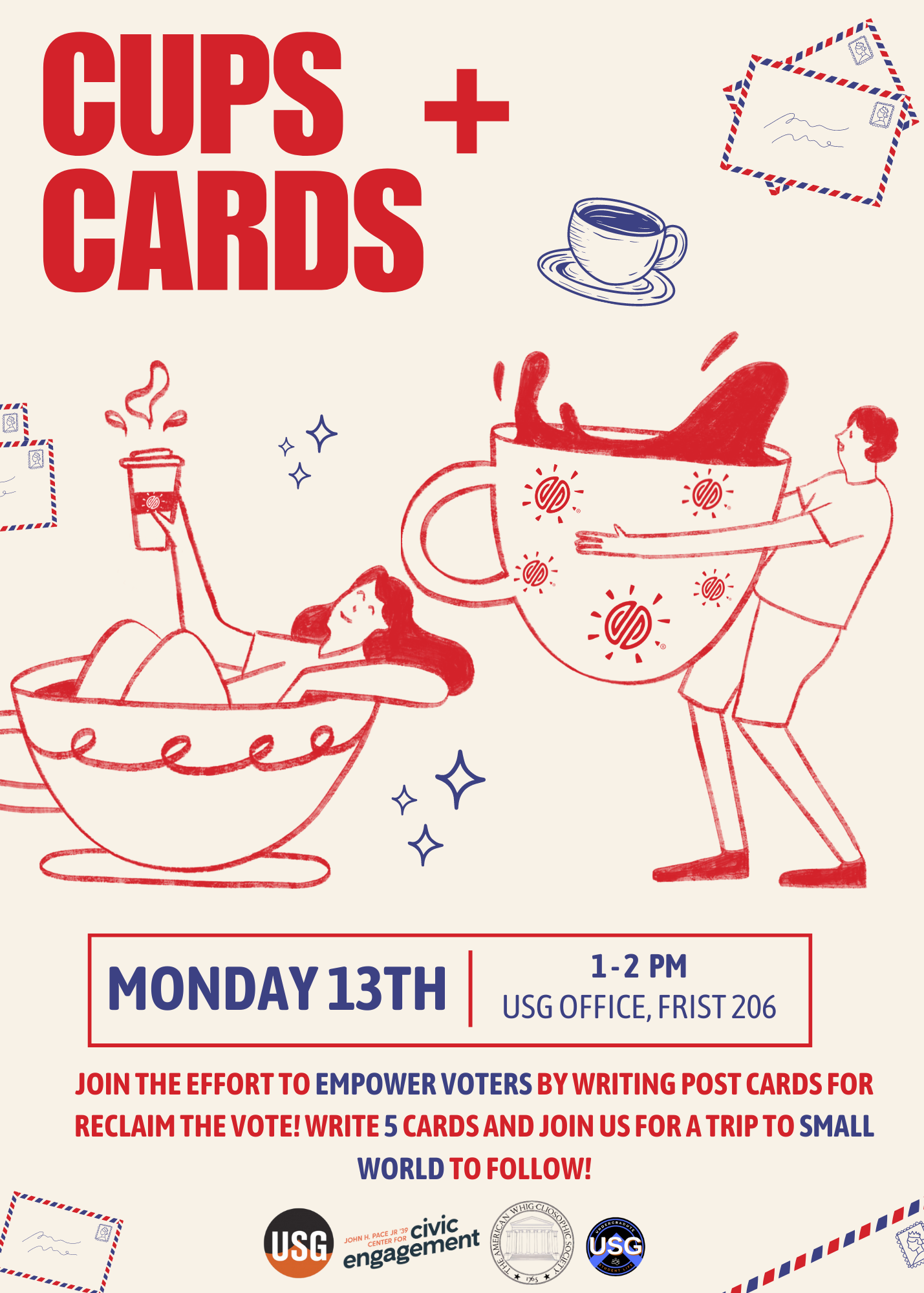 Orange Black Bold Illustrative Coffee Break Invitation